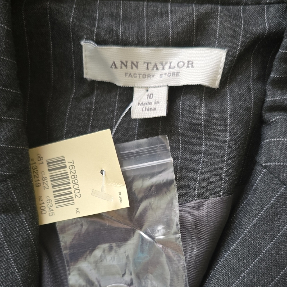 Ann Taylor Gray Pinstripe Blazer